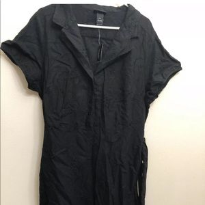 LANE BRYANT Womens 24W Black Linen Rayon Dress